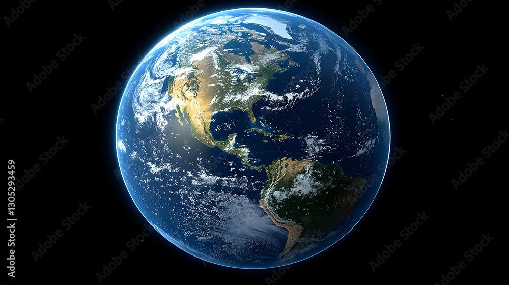 Earth from Space, Visible Clouds, North America Earth from Space, Visible Clouds, North America