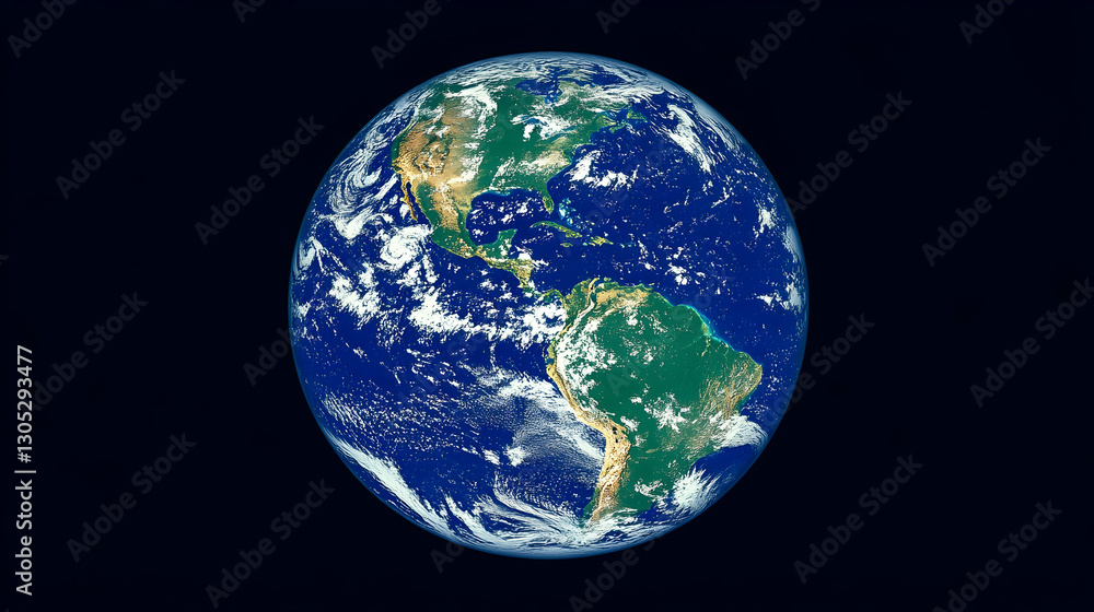 Obraz premium Earth from Space, View of Americas