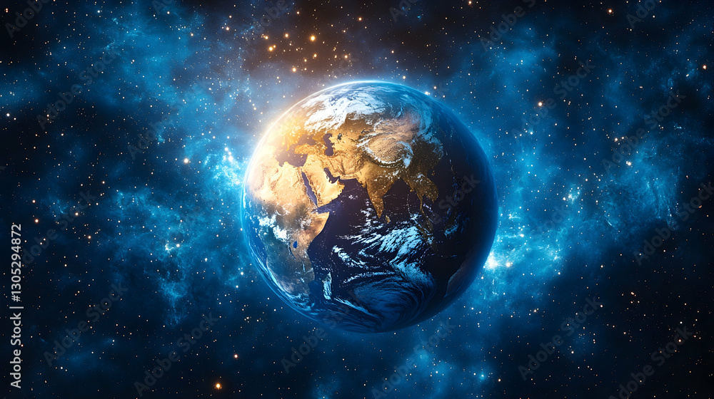 Earth in Cosmic Nebula Earth in Cosmic Nebula