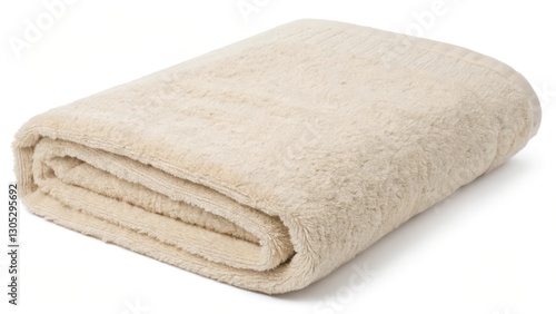 Beige Towel on White Background