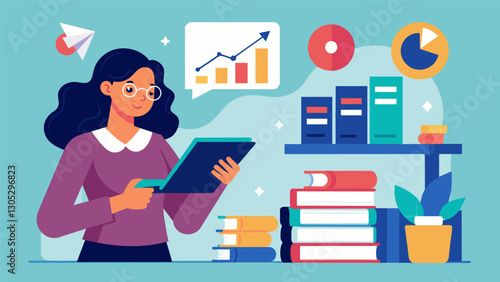 Through data tracking a publishing house identifies a surge in interest for books with strong female protagonists prompting them to prioritize publishing titles with strong female. Vector illustration