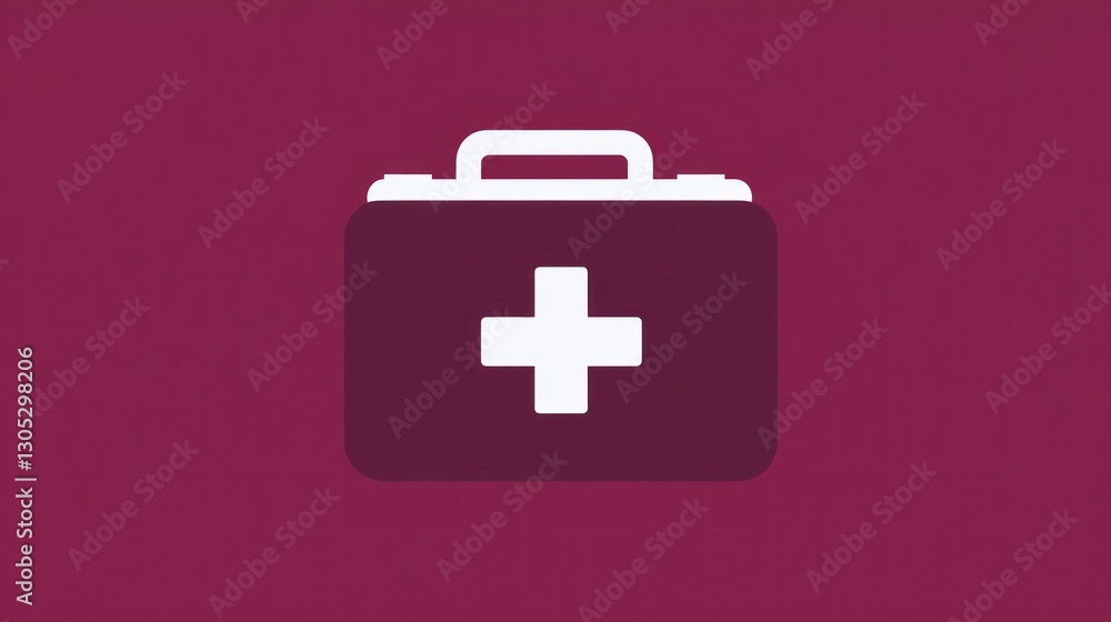 Fototapeta premium Medical First Aid Kit Icon on Solid Background