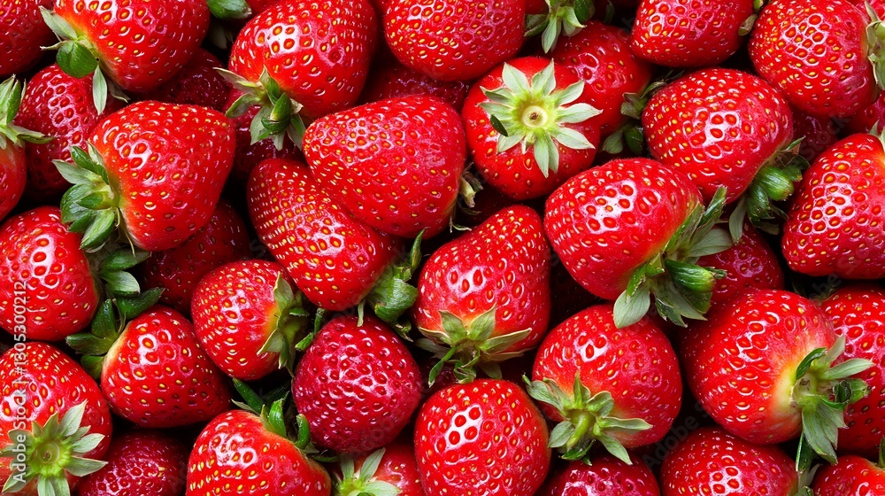 Bright red, ripe strawberries packed closely for background use, marketing healthy diet concepts Bright red, ripe strawberries packed closely for background use, marketing healthy diet concepts