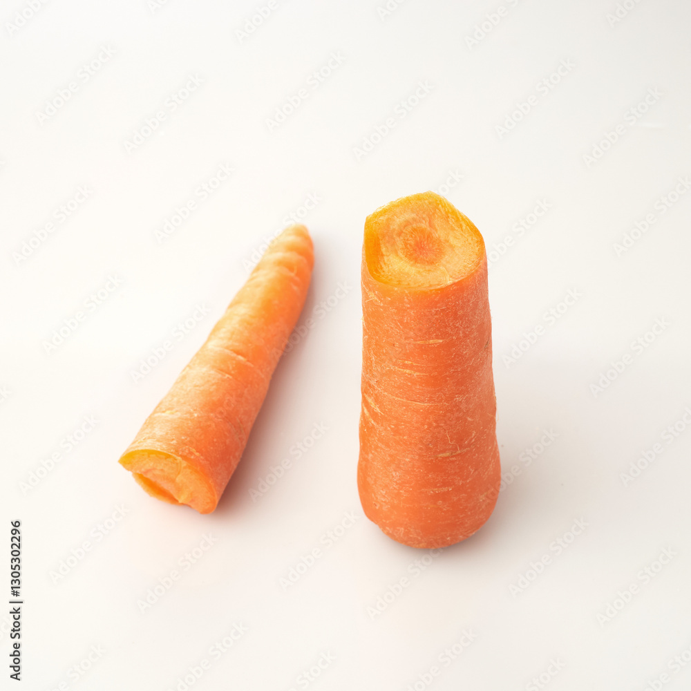 Carrot Sliced and Halved Isolated in White Background Carrot Sliced and Halved Isolated in White Background