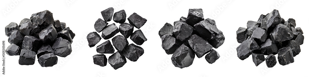 Collection of black Coals isolated on transparent background Collection of black Coals isolated on transparent background