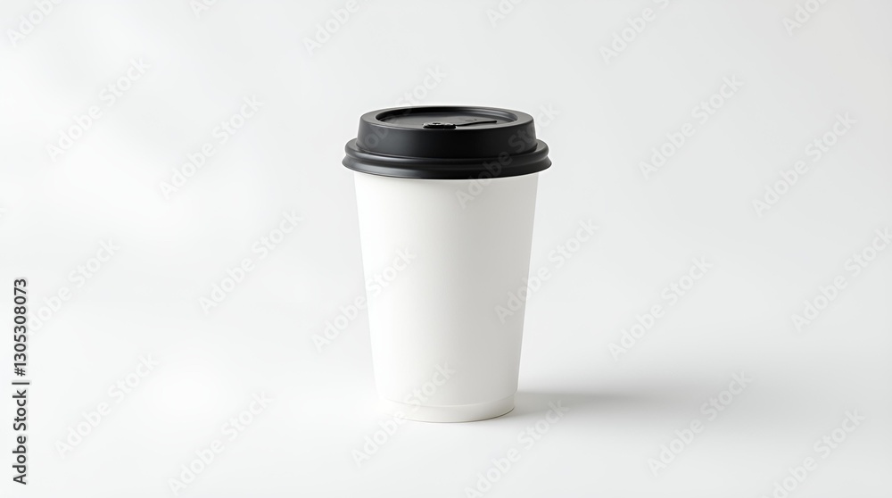 Minimalist White Paper Coffee Cup with Black Lid – Disposable Takeaway Cup for Hot Drinks Minimalist White Paper Coffee Cup with Black Lid – Disposable Takeaway Cup for Hot Drinks