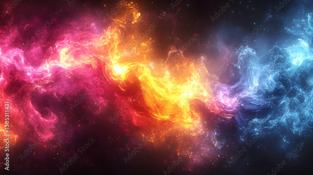 Fototapeta premium Fiery and Icy Abstract Energy Flow