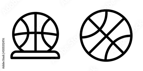 Basketball Vector Icon Set – Sports, Court & Game Illustrations