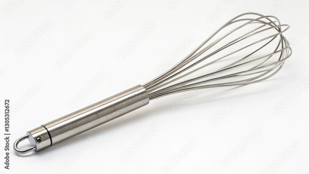 Stainless Steel Whisk on White Background Stainless Steel Whisk on White Background
