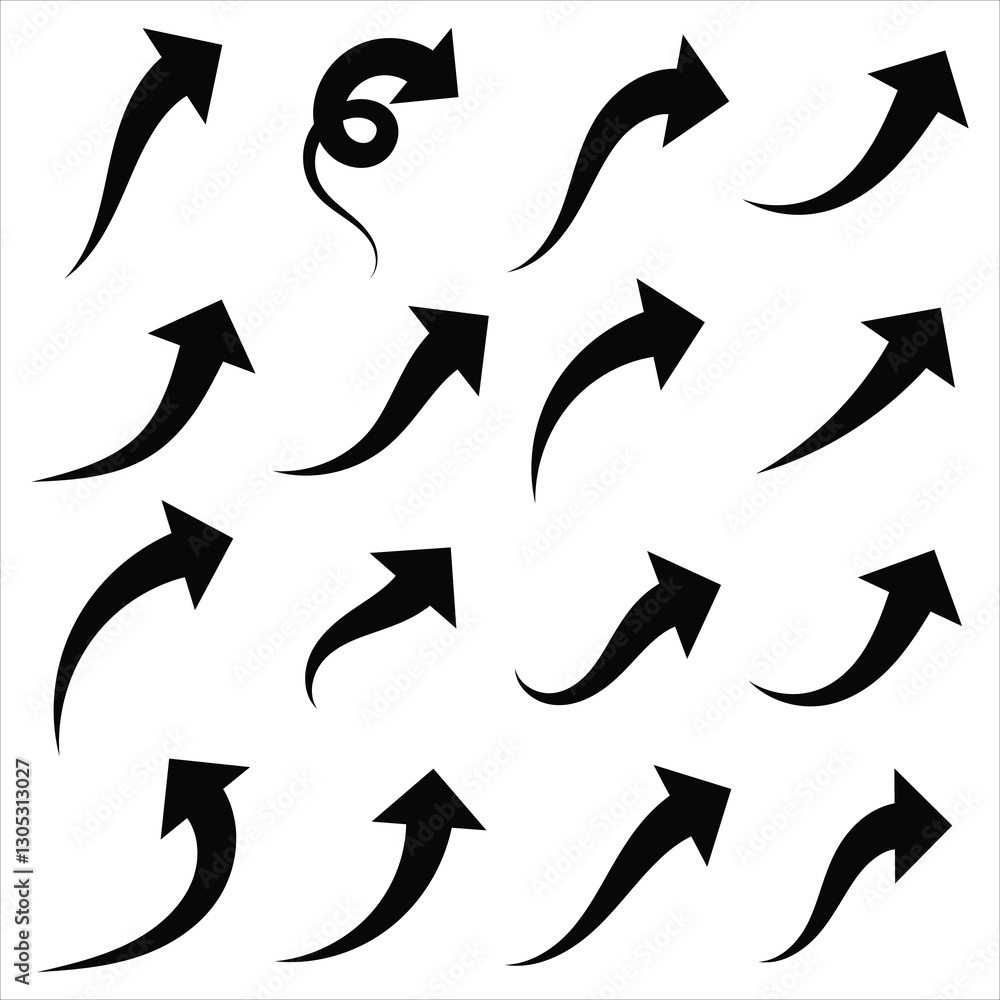 Arrow curved vector. Curved arrows set with directional icons. Black arrows icon vector set. Curved arrow isolated. Arrow curved vector. Curved arrows set with directional icons. Black arrows icon vector set. Curved arrow isolated.