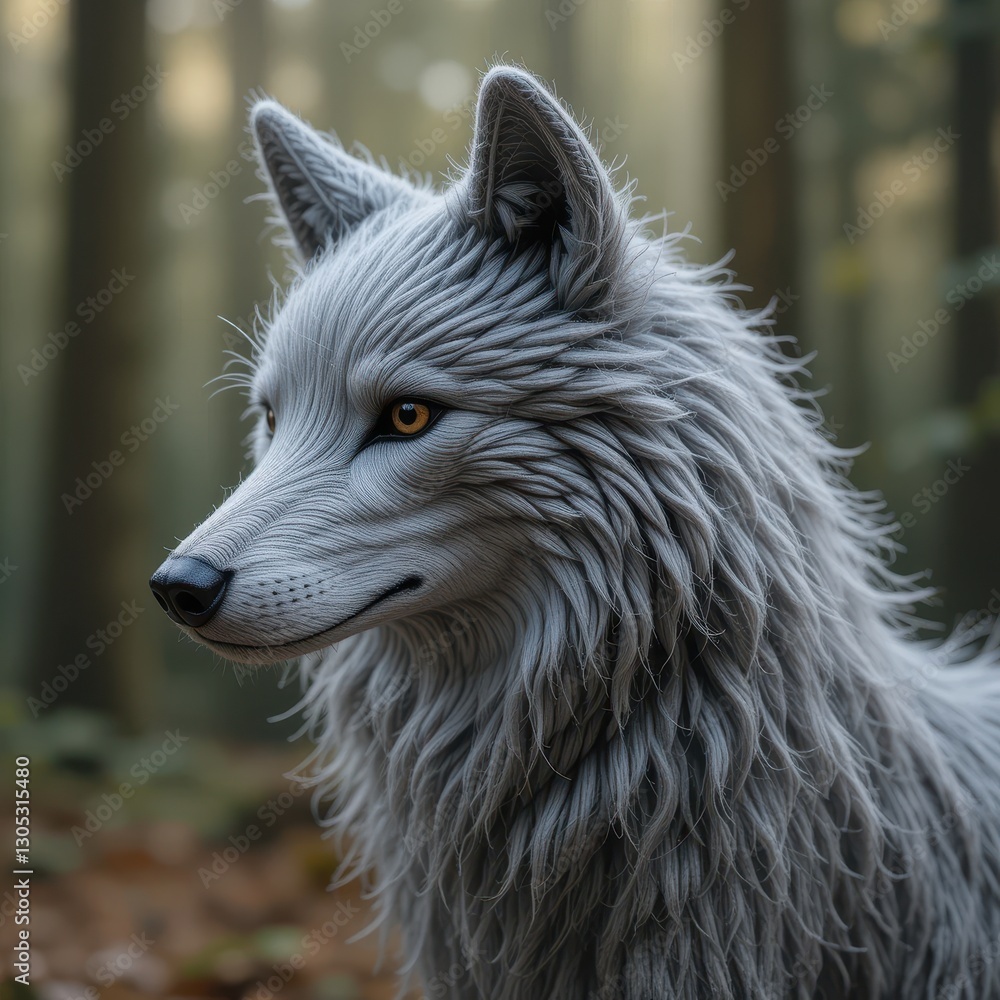 Majestic Arctic Wolf Portrait in Forest Setting Wildlife Majestic Arctic Wolf Portrait in Forest Setting Wildlife