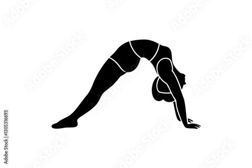creative unique black yoga low lunge pose icon