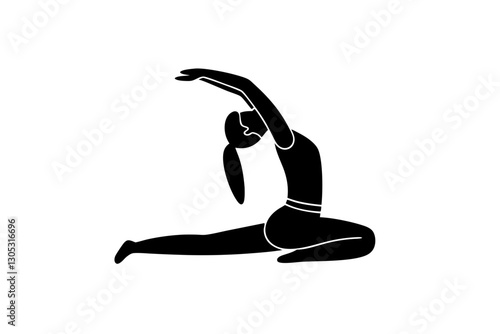 creative unique black yoga low lunge pose icon