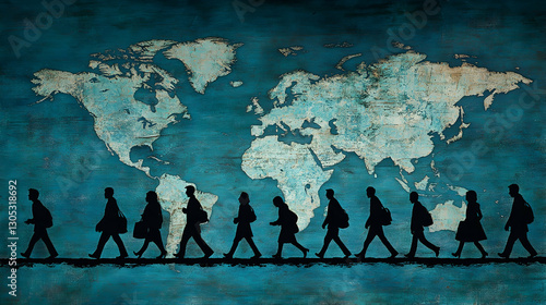 Global Migration - World Map Background