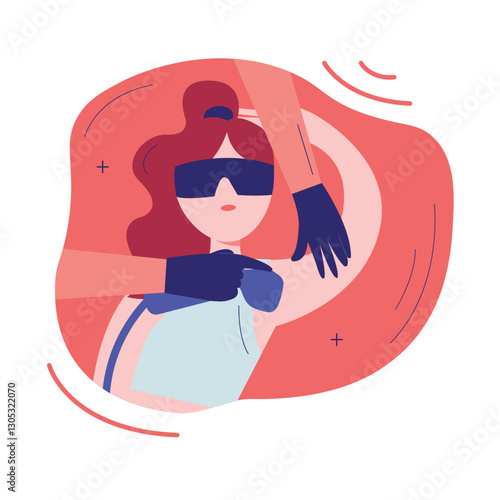 A happy woman gets a facial at the spa. Depilation. Skin care. Vector illustration 
Illustration. Cosmetology and professional skin care. 