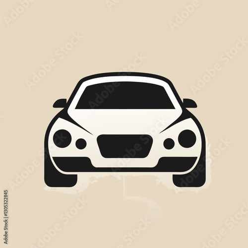 Sports car silhouette on white background. Vehicle icon