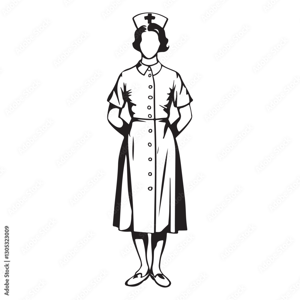 Nurse vector icon Black illustration isolated on white background for graphic and web design Nurse vector icon Black illustration isolated on white background for graphic and web design
