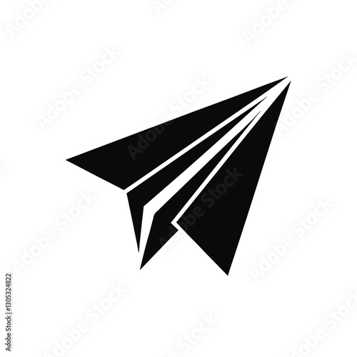 Black Paper Airplane Icon simple