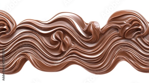 Chocolate Swirls on White Background