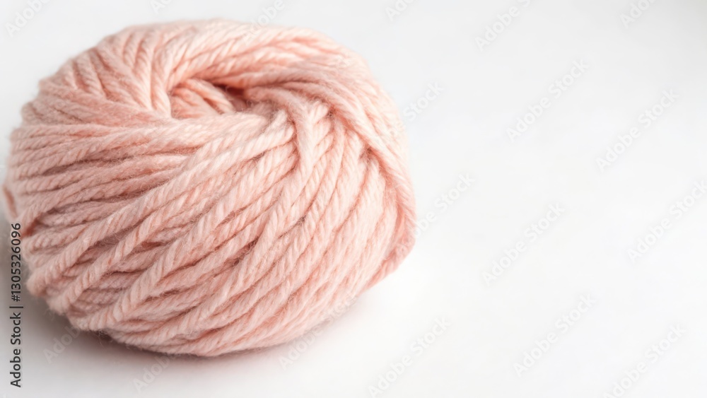 Pink Yarn Ball on White Background Pink Yarn Ball on White Background