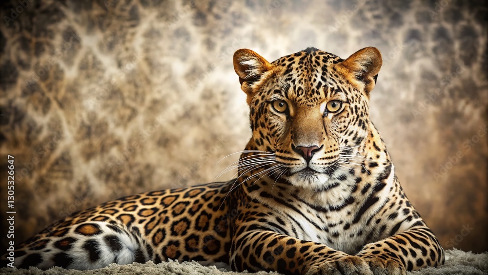 Obraz premium Fashion Photography: Intricate Leopard Print Overlay on Textured Background