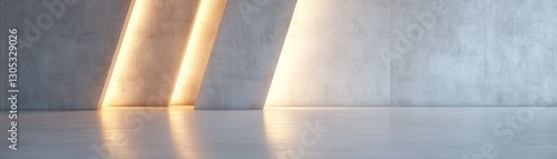 Wallpaper Mural Abstract concrete environment features geometric panel walls illuminated by soft lighting, creating a moody and luxurious aesthetic ideal for various design applications Torontodigital.ca