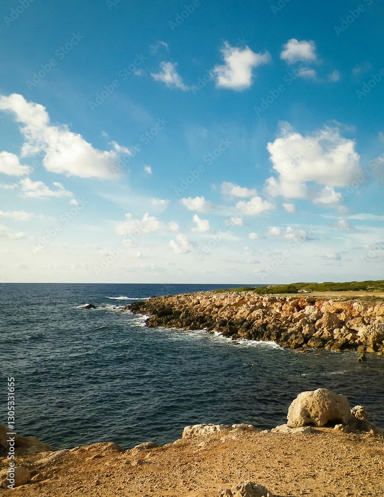 Naklejka premium Coastal area in Cyprus near Coral Bay.