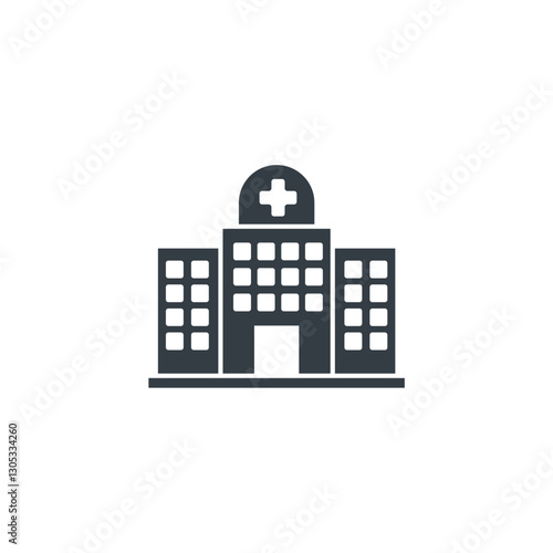 Hospital Building icon symbol vector illustration isolated on white background