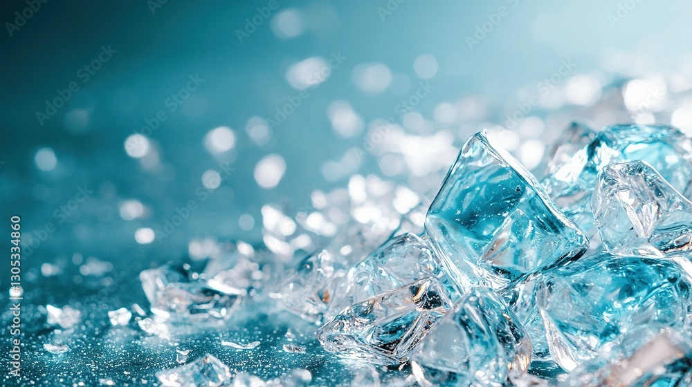 A stack of ice cubes resting atop another stack of ice cubes on a table A stack of ice cubes resting atop another stack of ice cubes on a table