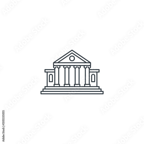 Museum Building icon symbol vector illustration isolated on white background