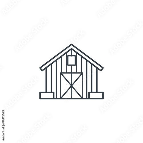 Shed Building icon symbol vector illustration isolated on white background