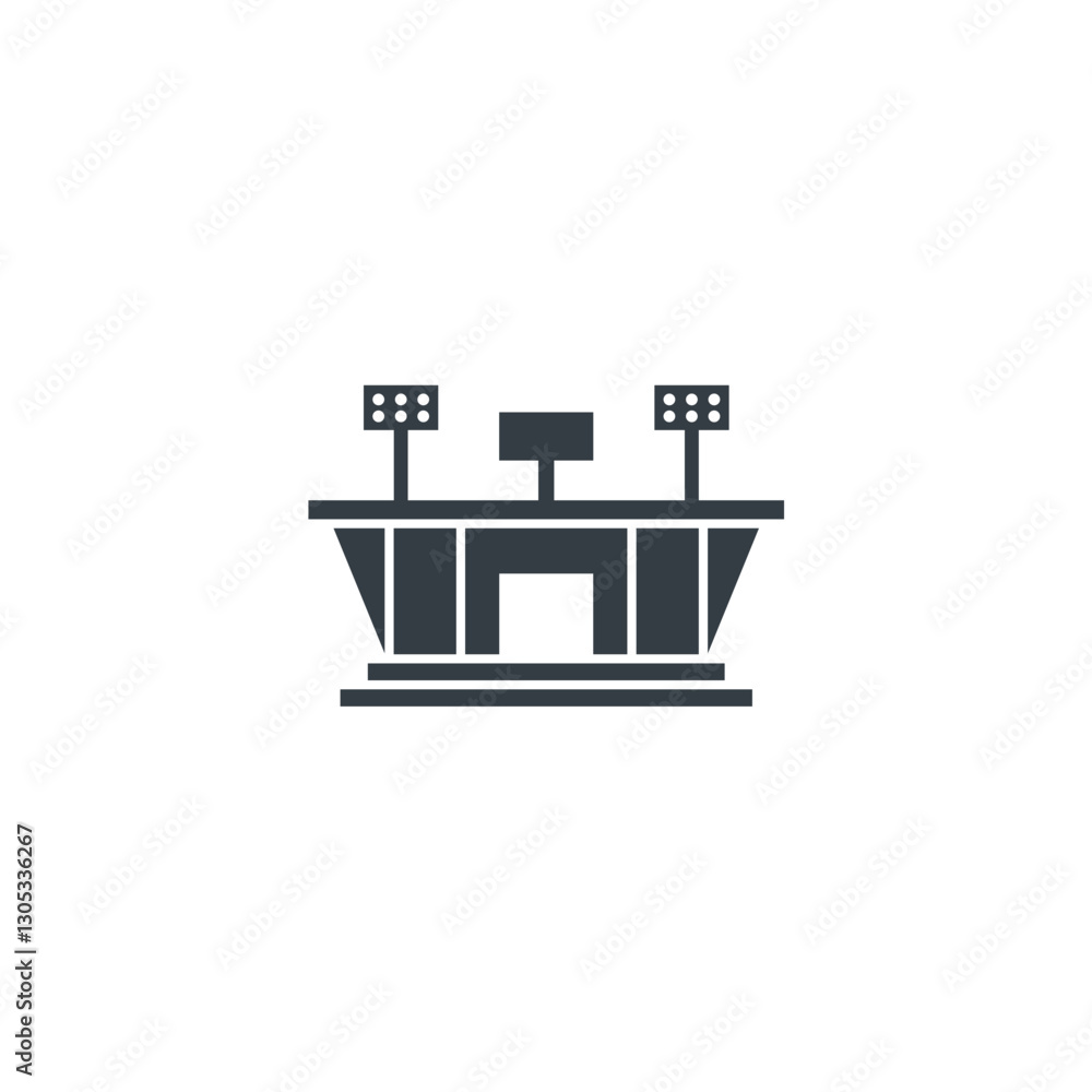 Stadium Building icon symbol vector illustration isolated on white background Stadium Building icon symbol vector illustration isolated on white background