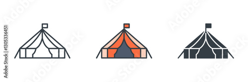 Tent Building icon symbol vector illustration isolated on white background