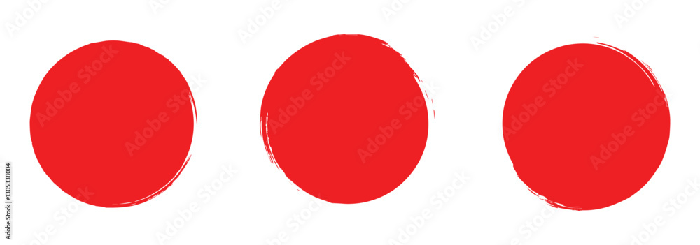 Grunge circle red, brush circles Grunge circle red, brush circles