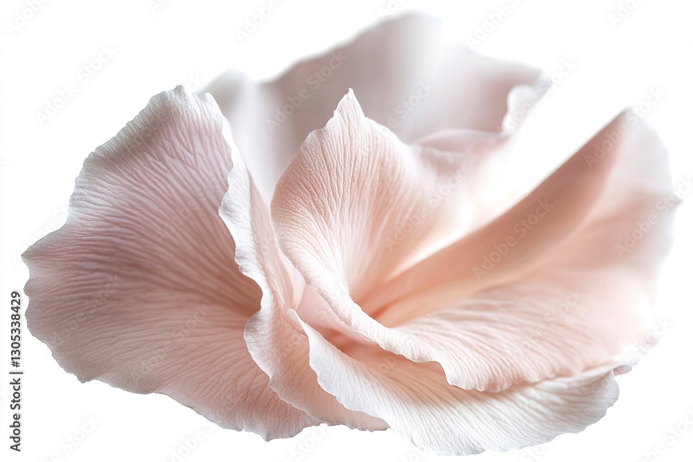 Soft pastel pink petal displays gentle, blurred edges, emanating a serene glow. This botanical elegance highlights nature's beauty in pure isolation Soft pastel pink petal displays gentle, blurred edges, emanating a serene glow. This botanical elegance highlights nature's beauty in pure isolation