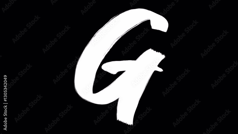 Hand drawn brush animation of letter G in 4K. Animated handwritten letter with smooth brush stroke, isolated on transparent background with alpha channel. Ideal for motion design Hand drawn brush animation of letter G in 4K. Animated handwritten letter with smooth brush stroke, isolated on transparent background with alpha channel. Ideal for motion design