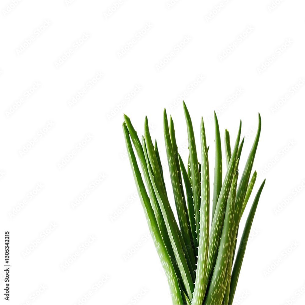 Fototapeta premium Vibrant Aloe Vera Plant Against Black Background isolated on transparent background