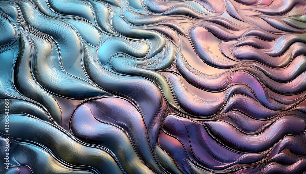 Obraz premium Liquid pastel chrome background