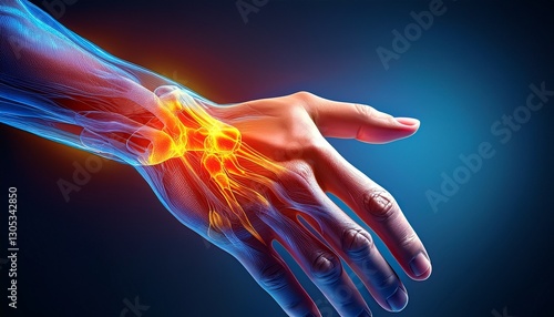 swelling of wrist joint concept of joint pain arthritis rheumatism or osteoarthritis