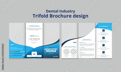 Minimal and professional Dental trifold brochure design template for print