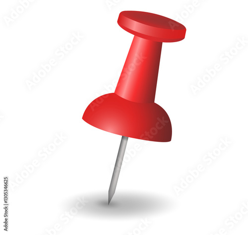 1 single red colored pin realistic sharp for pinning board or corkboard