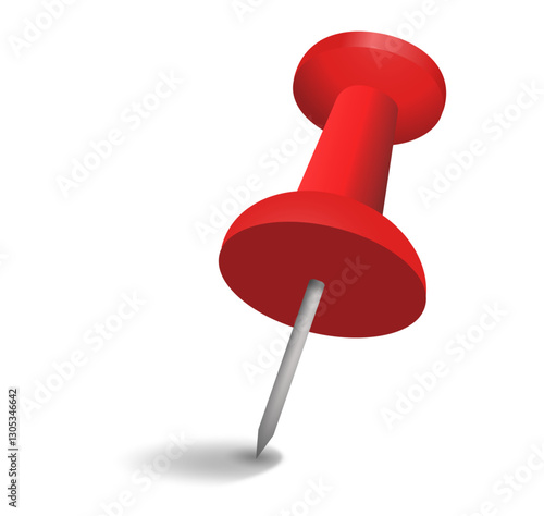 1 red colored pin realistic sharp for pinning board or corkboard