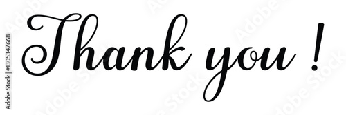 Thank You card. Hand drawn positive quote. Modern brush calligraphy. Thank You calligraphy isolated on white background.