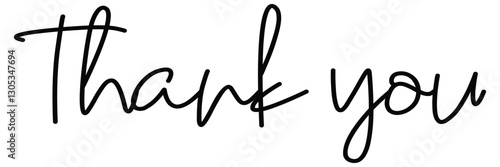 Thank You card. Hand drawn positive quote. Modern brush calligraphy. Thank You calligraphy isolated on white background.