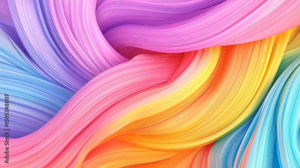 Obraz premium Vibrant Rainbow Swirls: Abstract Art Wallpaper Background