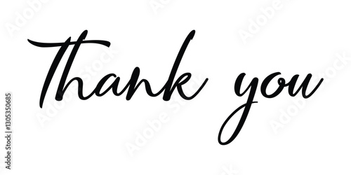 Black Calligraphy Thank You Text