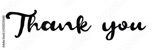 Thank You handwritten inscription. Set Hand drawn lettering. Thank You calligraphy. Thank you card. Vector illustration.