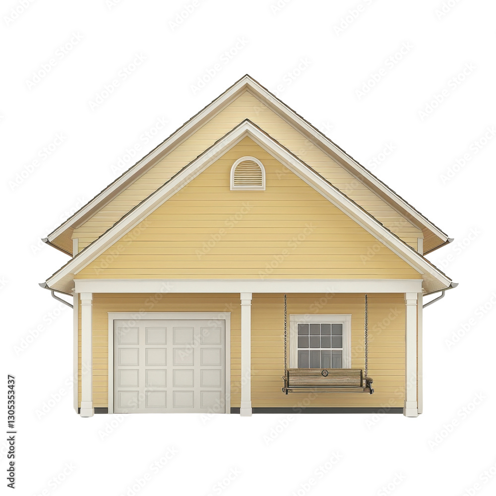 charming yellow house with garage and swing on porch, showcasing welcoming design and inviting atmosphere. Perfect for family living or cozy gatherings charming yellow house with garage and swing on porch, showcasing welcoming design and inviting atmosphere. Perfect for family living or cozy gatherings