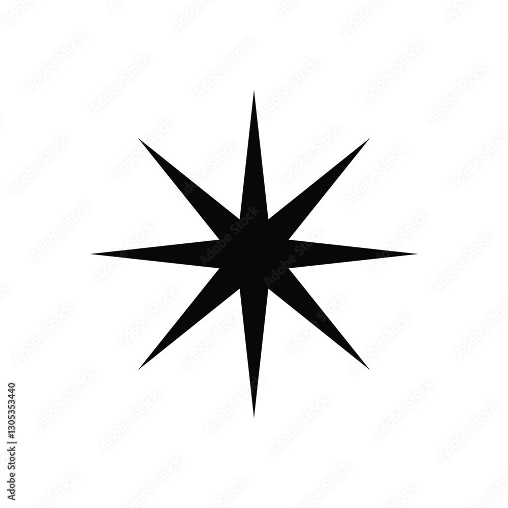Black Star, Twinkling stars, Sparkles, Shining burst, Sun, Moon phase. Vector star on white background Black Star, Twinkling stars, Sparkles, Shining burst, Sun, Moon phase. Vector star on white background