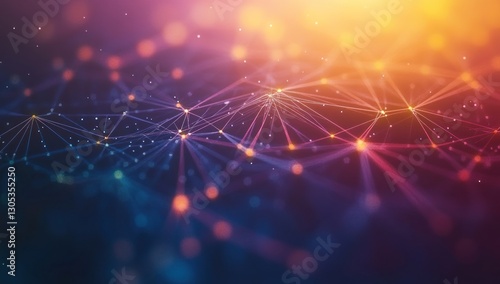 Wallpaper Mural Abstract network connection graphic with vibrant colors and interconnected nodes. Torontodigital.ca